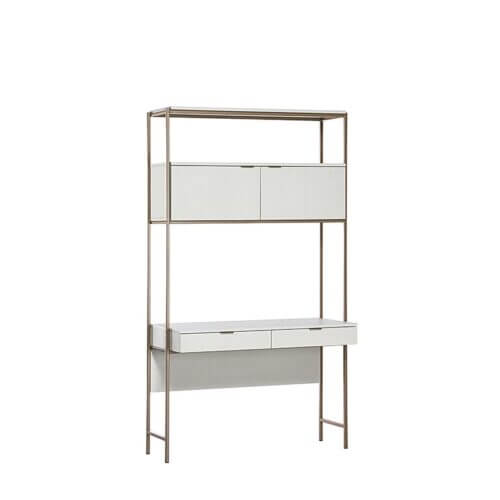 SUNPAN Ambrose Modular Wall Desk - Champagne Gold - Cream 107643 vancouver