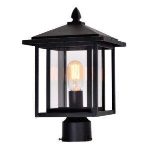 CWI LIGHTING CRAWFORD 1 LIGHT BLACK OUTDOOR LANTERN HEAD 0417PT9-1-101 BURLINTON