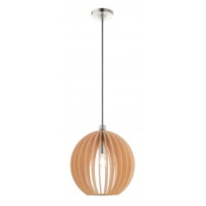 LIVEX LIGHTING Wood Pendant 49099-91 barrie