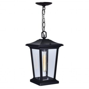 CWI LIGHTING LEAWOOD 1 LIGHT BLACK OUTDOOR HANGING LIGHT 0413P8-1-101 barrie