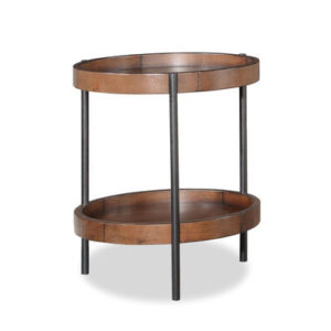 DONALD CHOI FORESTA 20"ROUND BROWN END TABLE 1185815 VAUGHAN