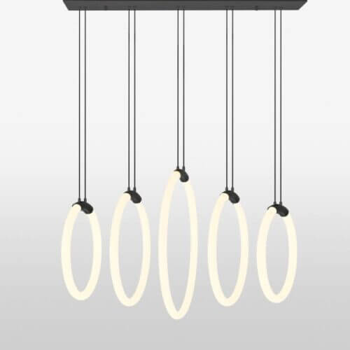 CWI LIGHTING HOOPS 5-LIGHT CHANDELIER 1273P23-5-101-RC caledon
