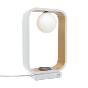 LUMIRAMA PORTÖ TABLE LAMP WITH WIRELESS CHARGER 4181-21-WHGD KING CITY
