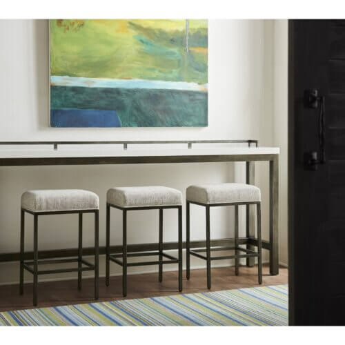 UNIVERSAL FURNITURE CURATED ESSENCE CONSOLE TABLE WITH STOOLS 915X803 burlington