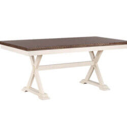 DONALD CHOI PAXTON 36X72 TRESTLE TABLE BROWN/WHITE 0242655-095 ALLISTON