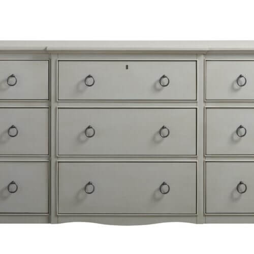 UNIVERSAL FURNITURE SUMMER HILL - FRENCH GRAY NINE DRAWER DRESSER 986040 king city
