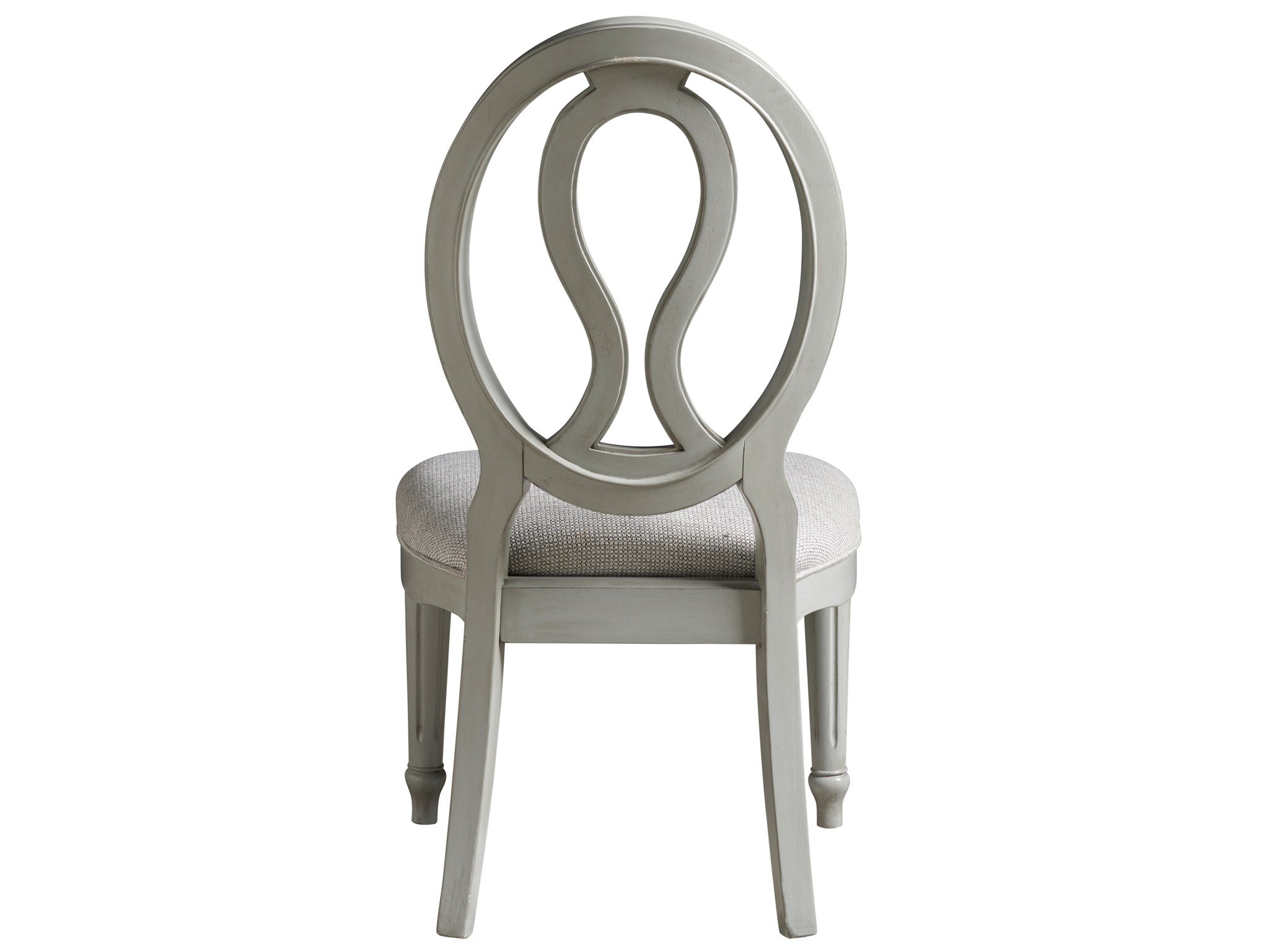 UNIVERSAL FURNITURE SUMMER HILL - FRENCH GRAY PIERCED BACK SIDE CHAIR SET OF TWO 986636-RTA KING CITY