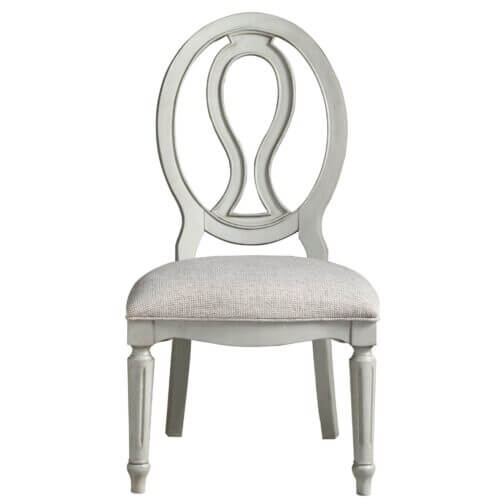 UNIVERSAL FURNITURE SUMMER HILL - FRENCH GRAY PIERCED BACK SIDE CHAIR SET OF TWO 986636-RTA KING CITY