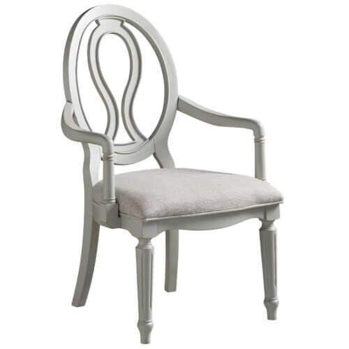 UNIVERSAL FURNITURE SUMMER HILL - FRENCH GRAY PIERCED BACK ARM CHAIR SET OF TWO 986637-RTA CALEDON