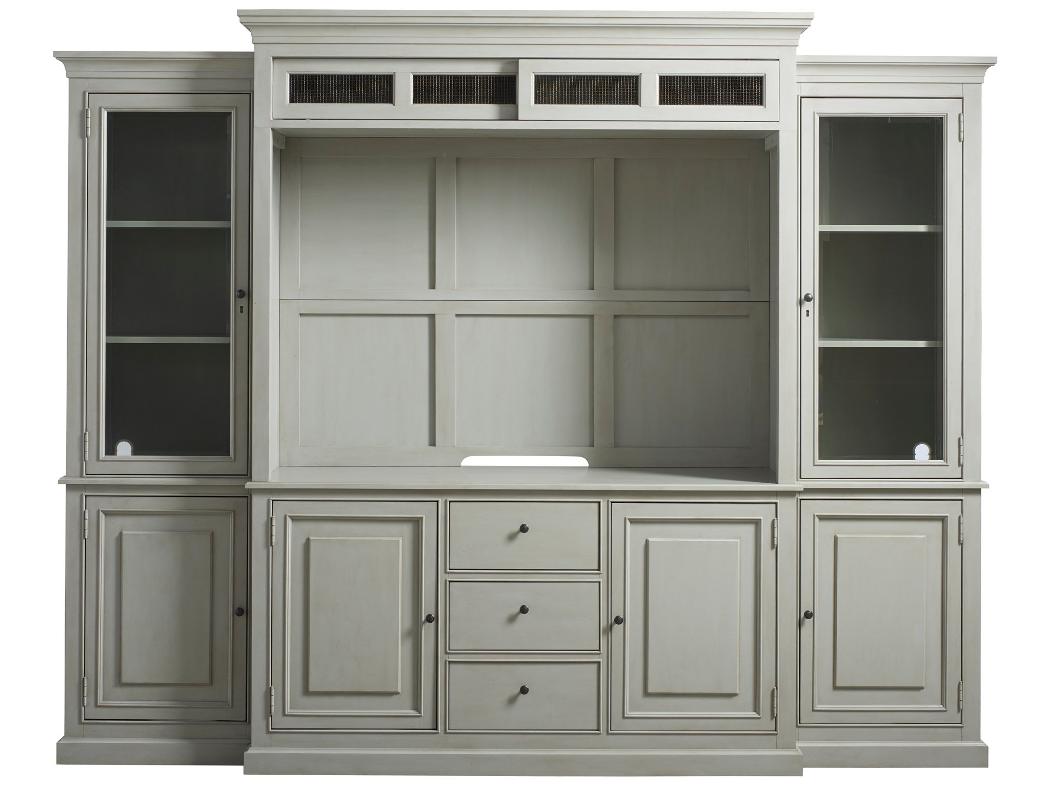 UNIVERSAL FURNITURE SUMMER HILL - FRENCH GRAY HOME ENTERTAINMENT WALL SYSTEM 986968HE MONTREAL