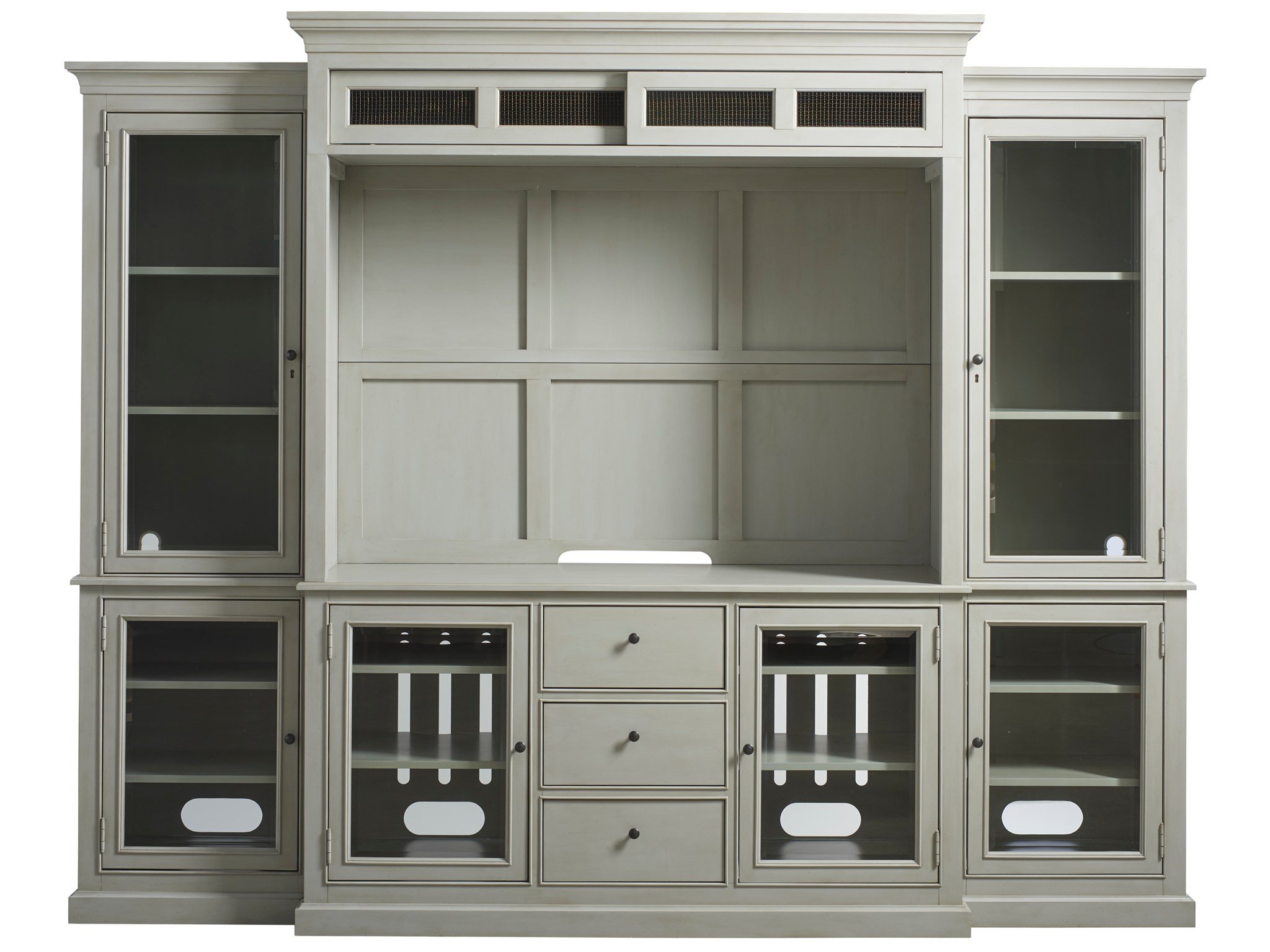 UNIVERSAL FURNITURE SUMMER HILL - FRENCH GRAY HOME ENTERTAINMENT WALL SYSTEM 986968HE MONTREAL