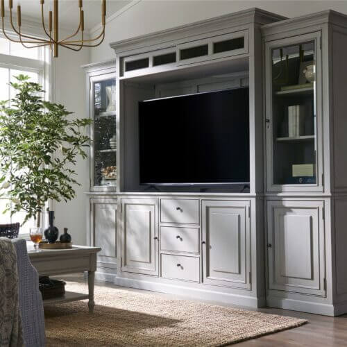 UNIVERSAL FURNITURE SUMMER HILL - FRENCH GRAY HOME ENTERTAINMENT WALL SYSTEM 986968HE MONTREAL
