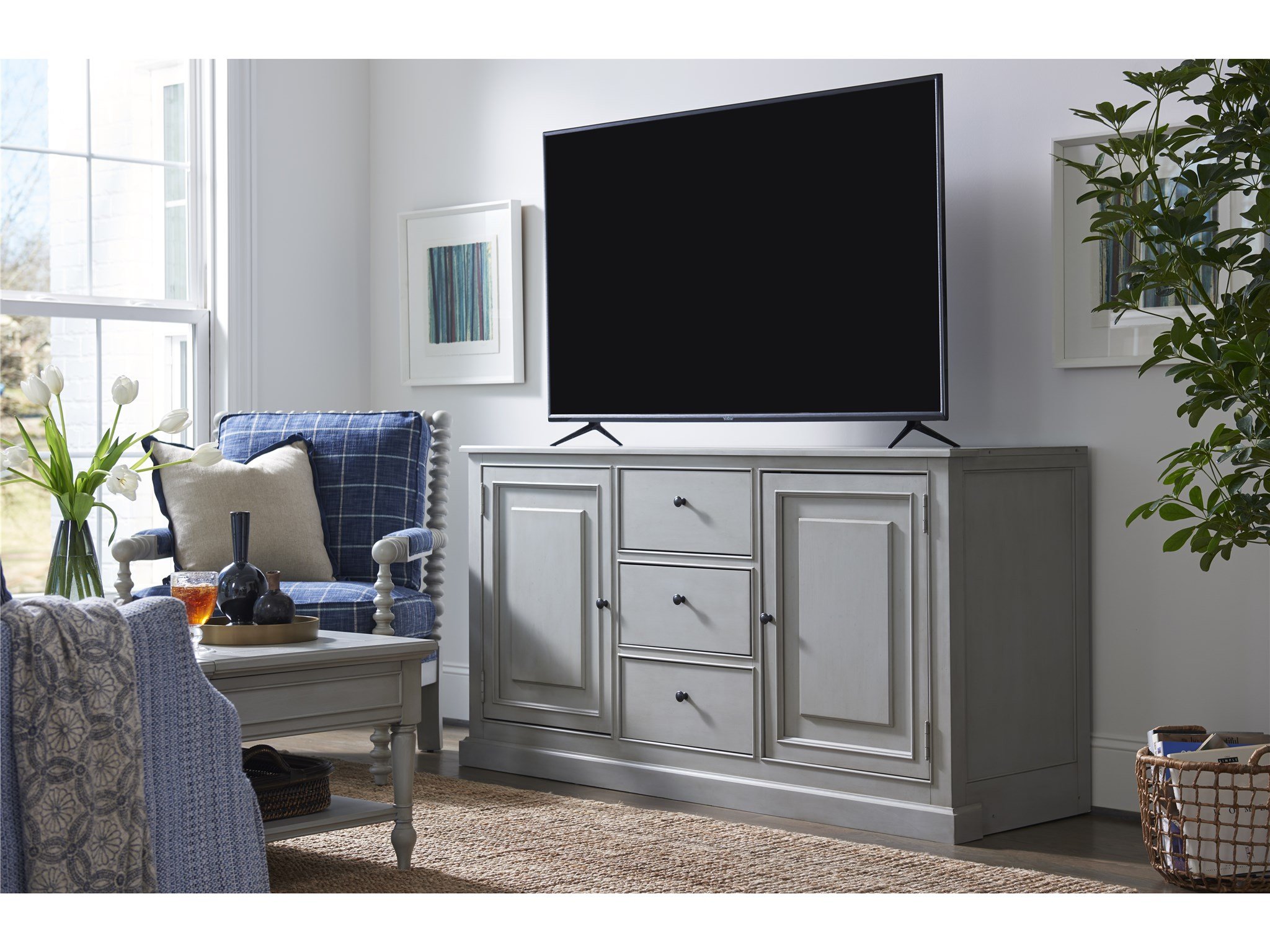 UNIVERSAL FURNITURE SUMMER HILL - FRENCH GRAY ENTERTAINMENT CONSOLE 986968 TORONTO