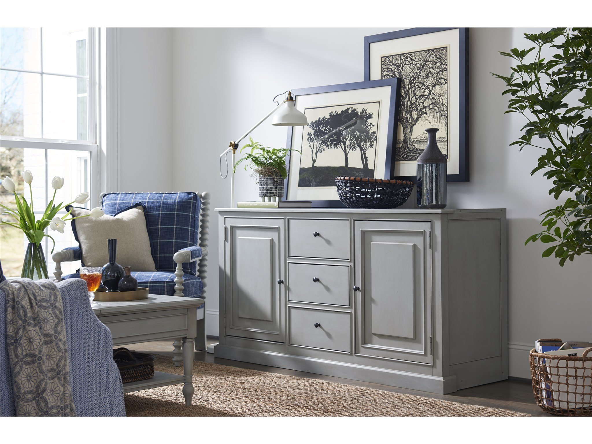 UNIVERSAL FURNITURE SUMMER HILL - FRENCH GRAY ENTERTAINMENT CONSOLE 986968 TORONTO
