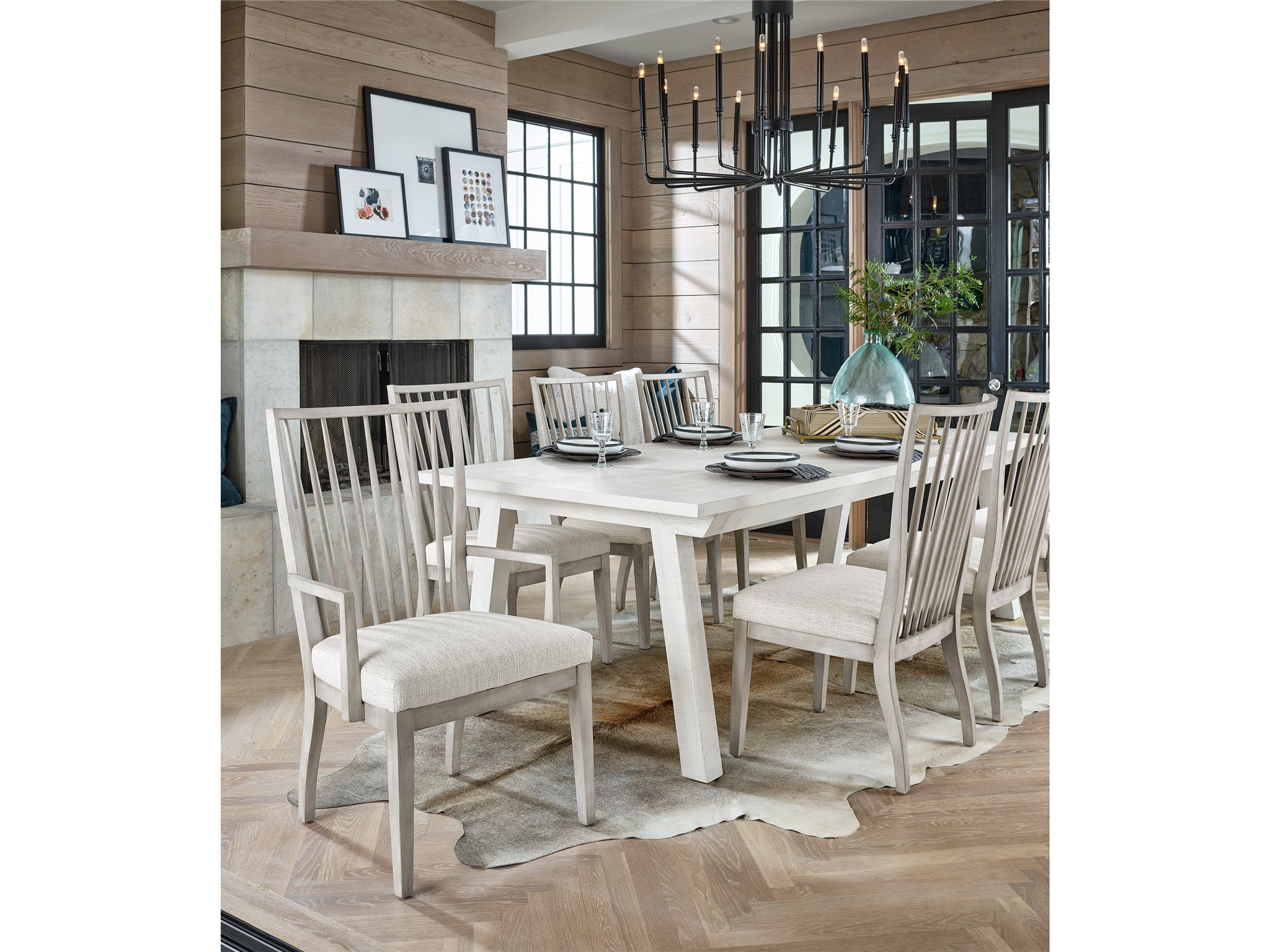 UNIVERSAL FURNITURE MODERN FARMHOUSE BOWEN ARM CHAIR SET OF TWO U011C625 KLEINBURG
