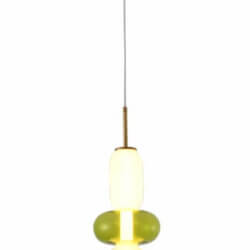 BETHEL WHITE & GREEN GLASS LED PENDANT DLS35P17WG guelph
