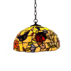 W2 TRADING Butterfly Tiffany Hanging Lamp P1652 windsor
