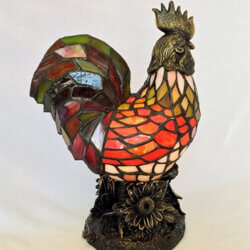 W2 TRADING Rooster Tiffany Table Lamp TR-3 newmarket