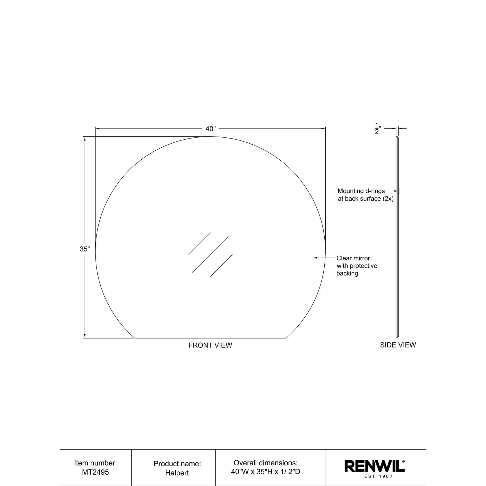 RENWIL HALPERT MIRROR MT2495 montreal