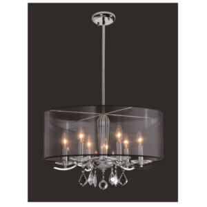 YOUNG LIGHTING 6 LIGHT CRYSTAL CHANDELIER 1132C6-BK-R orilla