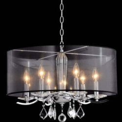 YOUNG LIGHTING 6 LIGHT CRYSTAL CHANDELIER 1132C6-bk brampton