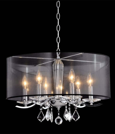 YOUNG LIGHTING 6 LIGHT CRYSTAL CHANDELIER 1132C6-bk brampton