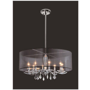 YOUNG LIGHTING 8 LIGHT CRYSTAL CHANDELIER 1132C8BK-R kingston