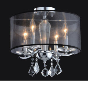 YOUNG LIGHTING 4 LIGHT CRYSTAL FLUSH MOUNT 1132FM4-BK toronto