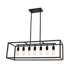 YOUNG LIGHTING LIGHT LINEAR BLACK CHANDELIER 1168C7-BK edmonton