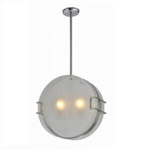 YOUNG LIGHTING PENDANT SATIN NICKEL & FROSTED GLASS 1253C2 newmarket