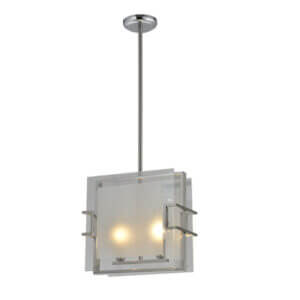 YOUNG LIGHTING PENDANT SATIN NICKEL & FROSTED GLASS 1254C2 waterloo