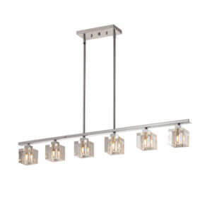 YOUNG LIGHTING 6 LIGHT GLASS CUBE LINEAR CHANDELIER 1270C6 orilla