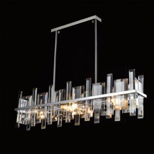 YOUNG LIGHTING 8 LIGHT GLASS LINEAR CHANDELIER 1276C8-RT toronto