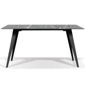 KORSON Castel Rectangular Dining Table with Gray Marble Glass SKSD40292 woodbridge