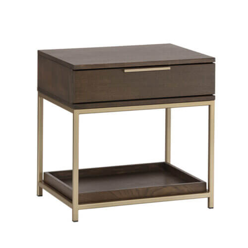 SUNPAN Rebel Nightstand Gold - Raw Umber 104607 vaughan