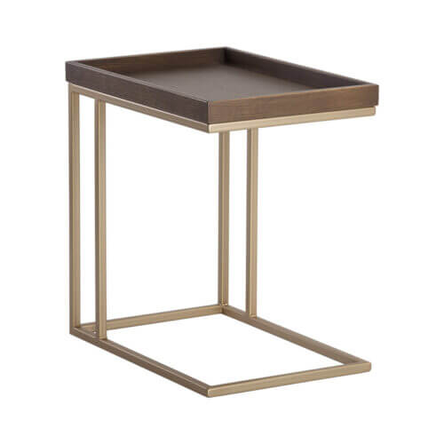 SUNPAN Arden C-shaped End Table - Gold - Raw Umber 105235 vancouver