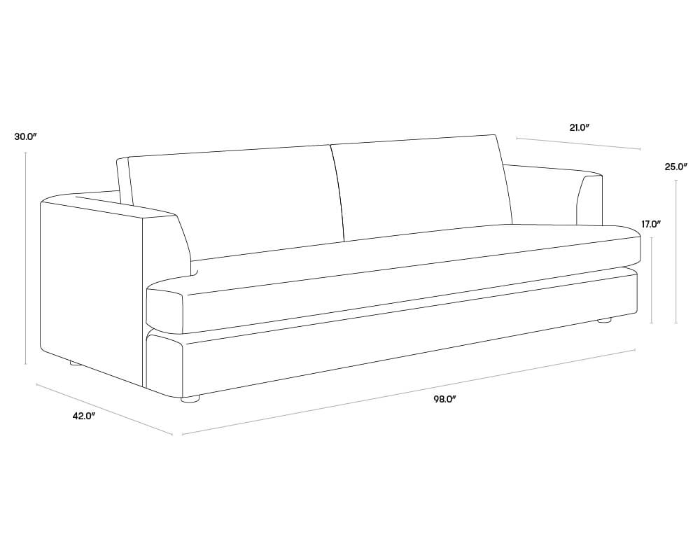 SUNPAN Cascade Sofa - Liv Pearl 106708 vaughan