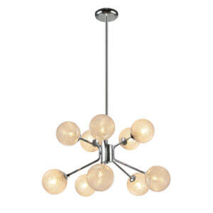 YOUNG LIGHTING 10 LIGHT SPARKLE GLOBE SPUTNIK CHANDELIER 1341C10 caledon