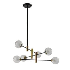 YOUNG LIGHTING 6 LIGHT CHANDELIER 1344C6 WOODBRIDGE