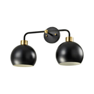 YOUNG LIGHTING 2 LIGHT VANITY 1372WL2-BK ajax