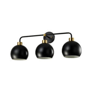 YOUNG LIGHTING 3 LIGHT VANITY 1372WL3-BK vaughan