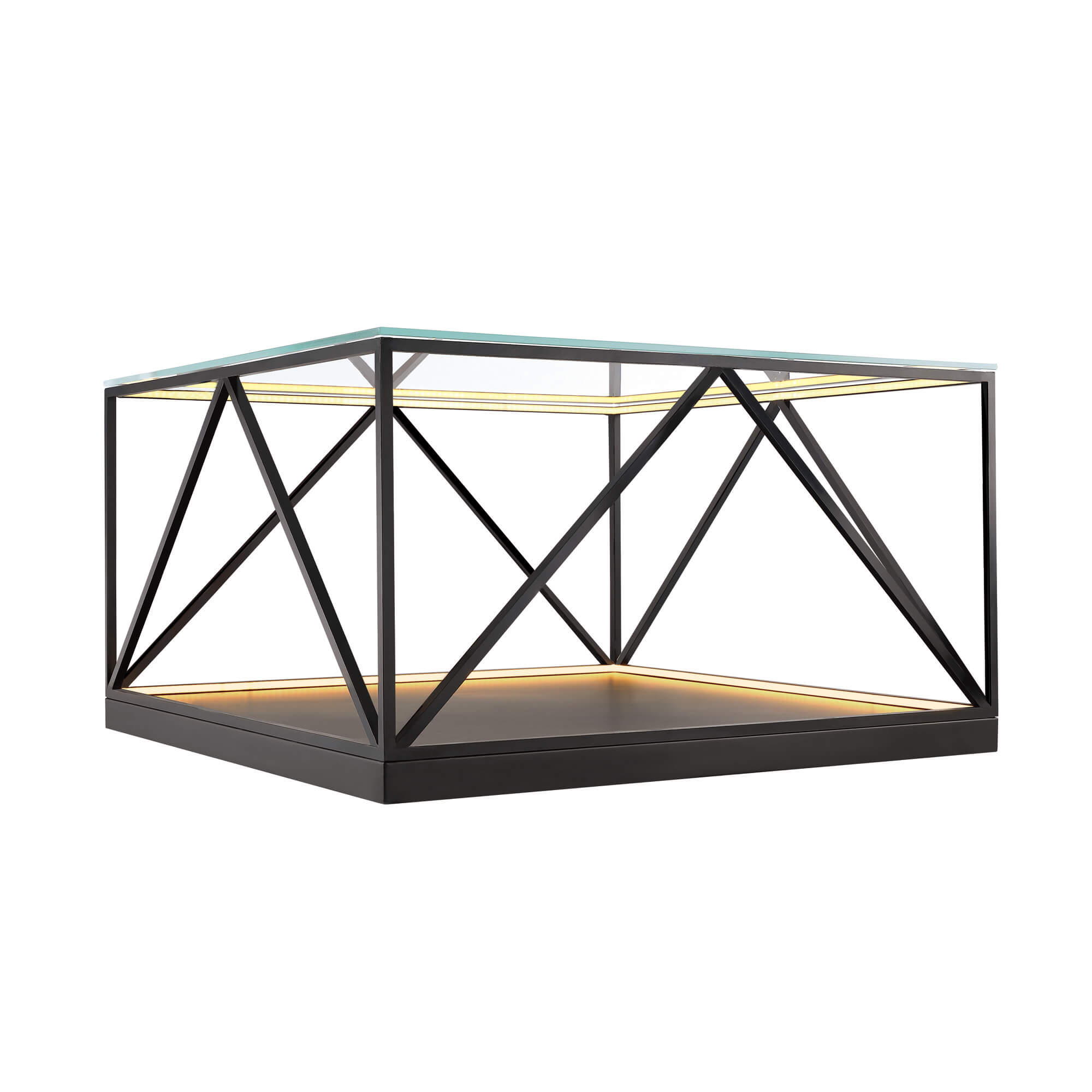 ARTCRAFT TAVOLA SQUARE LED GLASS COFFEE TABLE AD32013 burlington