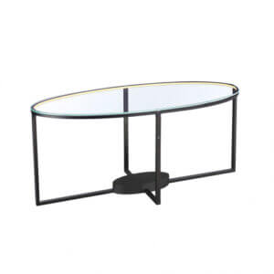 ARTCRAFT TAVOLA OVAL GLASS COFFEE TABLE LED AD32011 vaughan