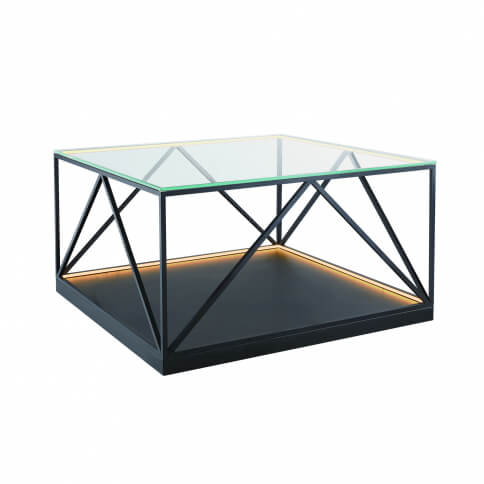 ARTCRAFT TAVOLA SQUARE LED GLASS COFFEE TABLE AD32013 burlington