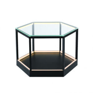 ARTCRAFT TAVOLA HEXAGON LED GLASS COFFEE TABLE AD32014 oakville