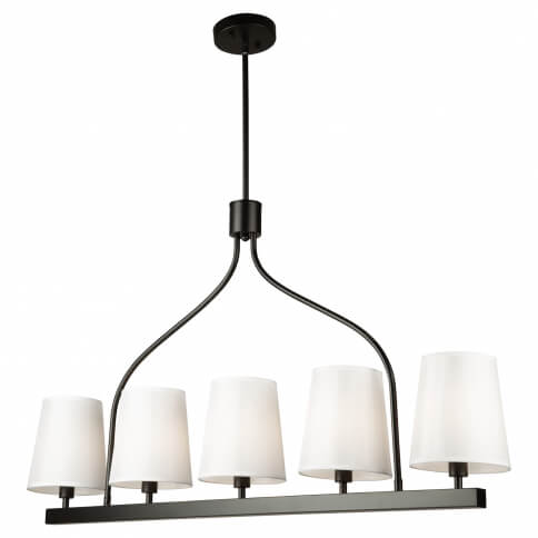 ARTCRAFT RHYTHM 5 LIGHT LINEAR CHANDELIER BLACK SC13336BK mississauga
