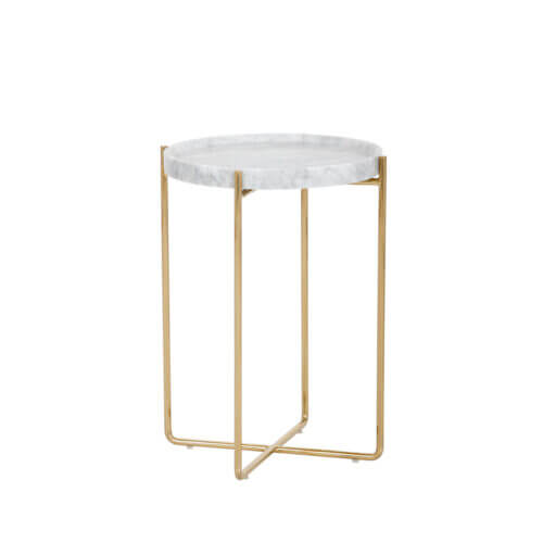 SUNPAN Liv Side Table - White Marble 102096 mississauga