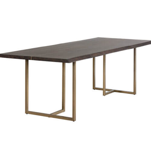SUNPAN Donnelly Dining Table Antique Brass - Dark Mango - 95" 103315 laval