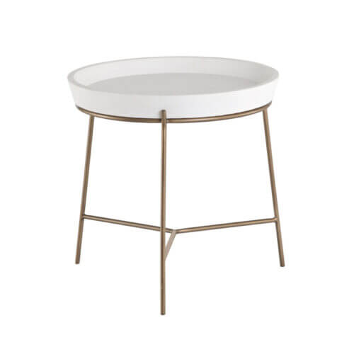 SUNPAN Remy End Table White 103332 vaughan