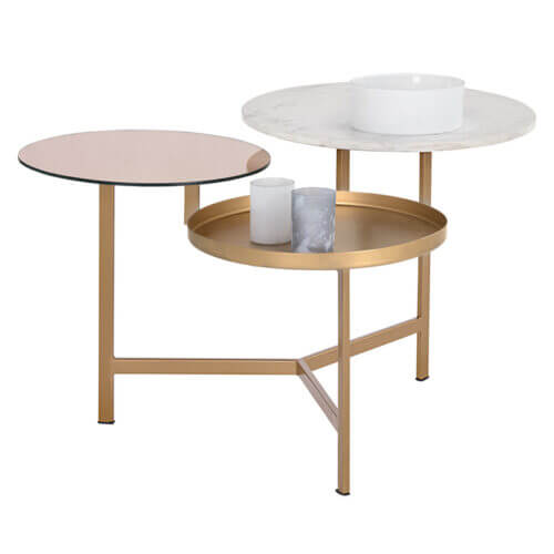 SUNPAN Diesel Coffee Table Gold / Rose Gold Mirror 103651 toronto